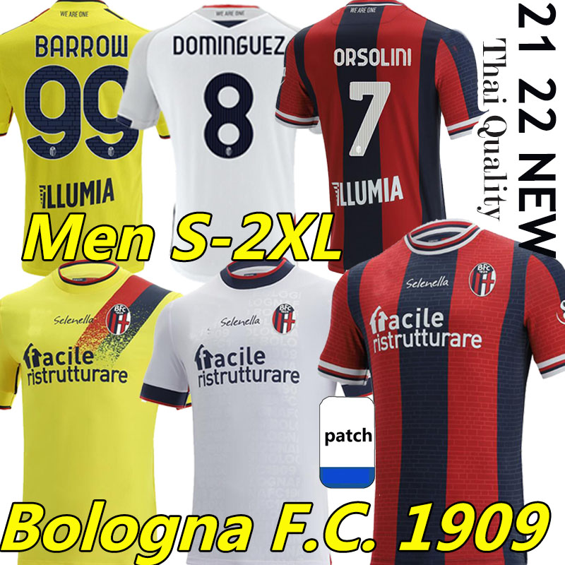 

21/22 BOLOGNA FC Sansone SANTANDER 1909 soccer jerseys maglie da calcio BFC Orsolini Tomiyasu Olsen Soriano football shirt DOMINGUEZ PALACIO Barrow SVANBERG JERSEY, 21-22 home