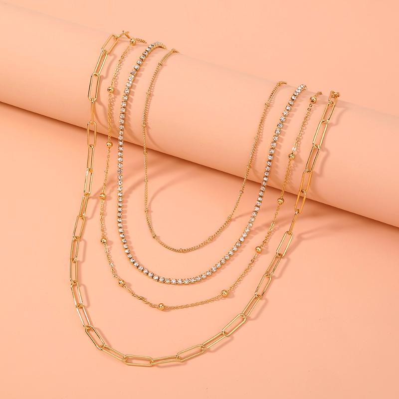 

Chokers Wholesale Cross Bohemia Cool Style Simple Multi-Layer Necklace Fashion Design Chain Trendy Gold Choker