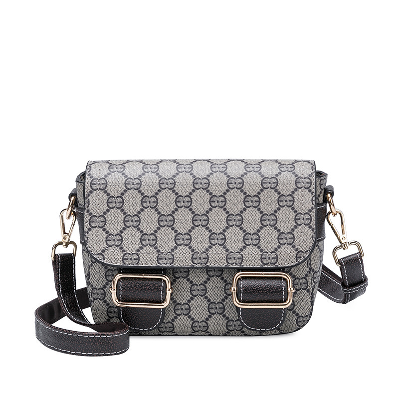 

Printed small square bag women's Single Shoulder Messenger Bag simple lock diagonal s Purse sale, Brown