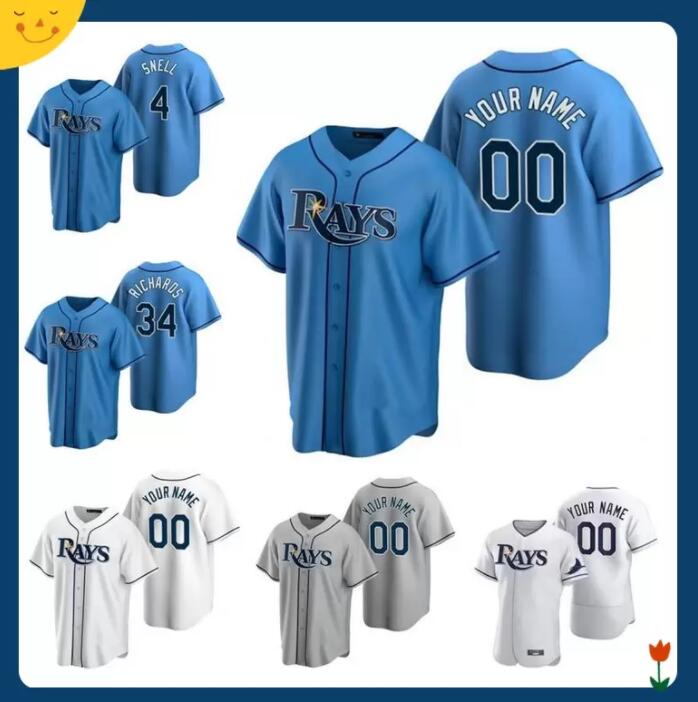 

Custom Rays Richards Tampa 20 21 Bay Jersey Wade Boggs Wendle Daniel Robertson Diaz Meadows Snell Lowe Morton Kiermaier baseball jersey, Blue;black