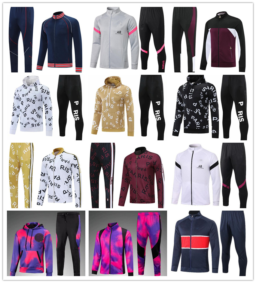 

2021 2022 paris hoodie adult tracksuit full zipper jacket Survetement 20 21 chandal futbol MBAPPE football soccer training suit, Yellow