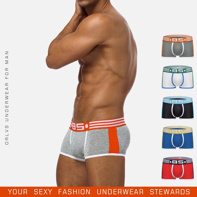

Brand men Underpants boxer Sexy cotton Cuecas Boxers Mens shorts Gay Underwear Man male boy underpants slip, Gray