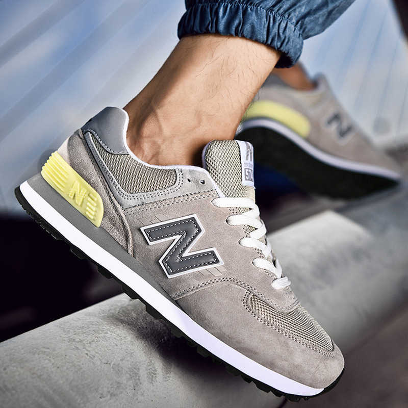 Students' Spring and Autumn Bain Cool Running Sho Men's 574 Leather Casual Board N-word Forrt Gump Tide