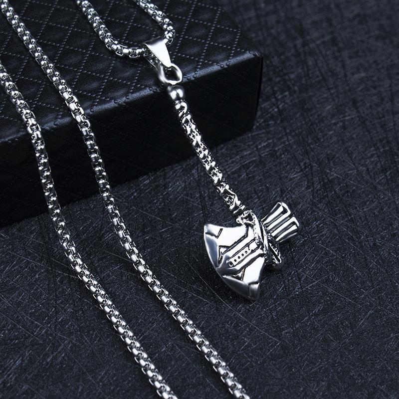 

Pendant Necklaces Cool Men Ornament Jewelry Axe Titanium Steel Retro Tomahawk Men's Necklace Accessories