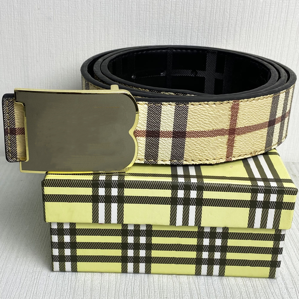 

Designer Men's Belt For Woman High Quality Buckle Jeans Leather Casual Business Plaid Waistband Fashion Luxury Brand Belts Accessories 3.8cm wide, Black;brown