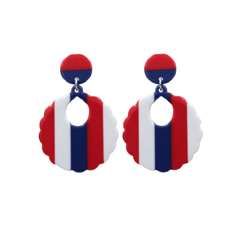 

Exaggeration Stud Earring Acrylic Heart Drop Earrings For Women July 4th National Day Independence
