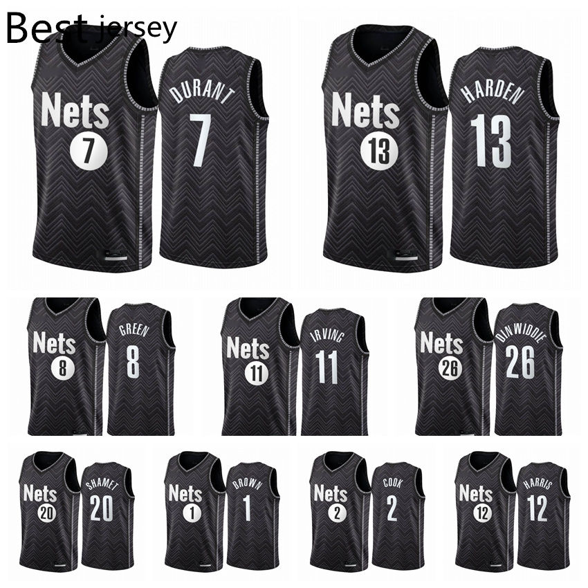 

Brooklyn Nets James 13 Harden Jersey Kevin 7 Durant 11 Irving Men 2020-21 Earned Edition Black Basketball Jersey Swingman, Black;red