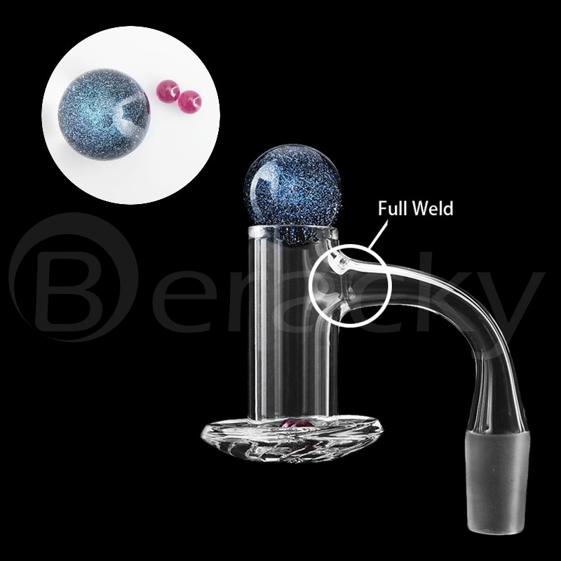 

Full Weld Beveled Edge Blender Quartz Banger 20mmOD Smoking Nails With Glass Marbles & 2pcs 6mm Ruby Terp Pearls 45&90 Degrees For Water Bongs Dab Rigs