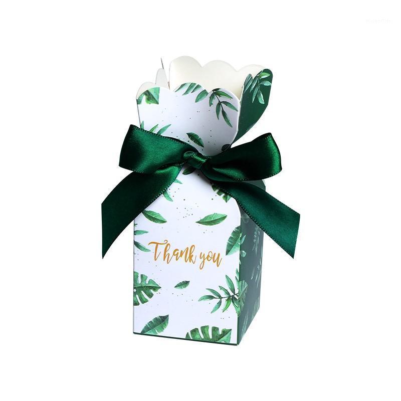 

Gift Wrap Green Leaves Box Candy Packaging Paper Thank You Boxes For Wedding Favor Baby Shower Party Bags Supplies
