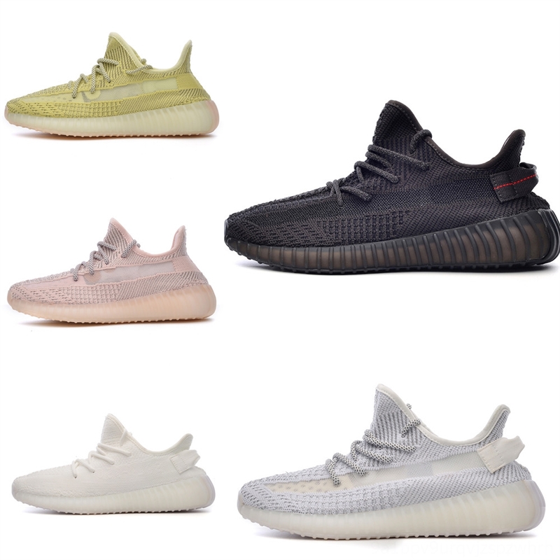 Ezjjsp avec une boîte de qualité supérieure de qualité supérieure 350 chaussures UNISEX Womenet Fluorescence Fluorescence respirant à lacets Homm