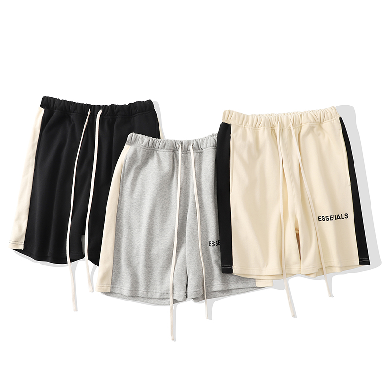

Fear Of God Mens Shorts Pants Casual Essentials Letter-printed trousers with loose loops and hip-hop fog womens Summer reflective Short, White;black