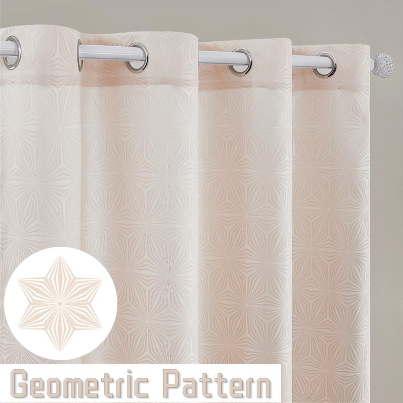 

Curtain & Drapes Luxury Curtains For Bedroom Living Room Elegant Geometric Pattern Window Treatments Jacquard Blackout Beige Gift