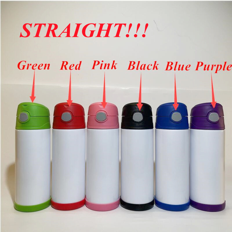 

sublimation 12oz straight sippy cup kids watter bottle stainless steel kid straw bottles good quality for child