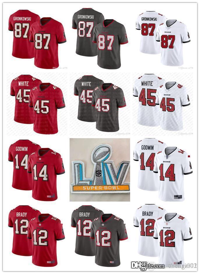 

Mens Womens Youth Tampa Bay Buccaneers 14 Chris Godwin 12 Tom Brady 87 Rob Gronkowski 45 Devin White Custom Football Jerseys, Black;red