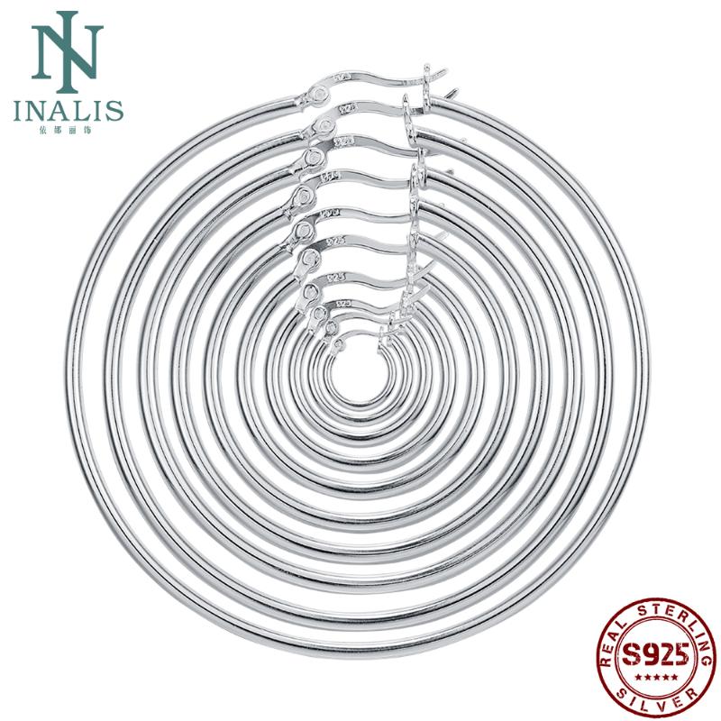 

Hoop & Huggie INALIS S925 Sterling Silver Circle Earrings For Women Differdent Sizes Trendy Minimalist Not Allergic Fine Jewelry