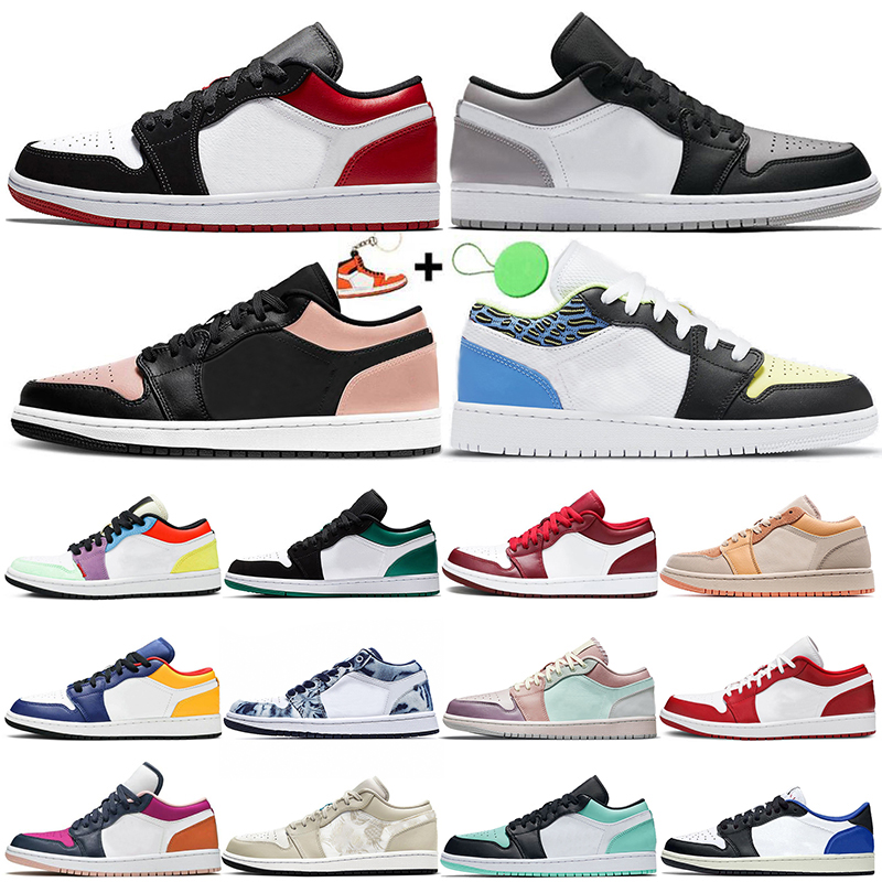 

2021 Gift With Tag Men Women Low Basketball Shoes Jodan Jumpman 1s 1 Pink Quartz Paint Drip Panda Court Purple Arctic Punch Magenta Lows Sports Sneakers Trainers, #b6 36-45