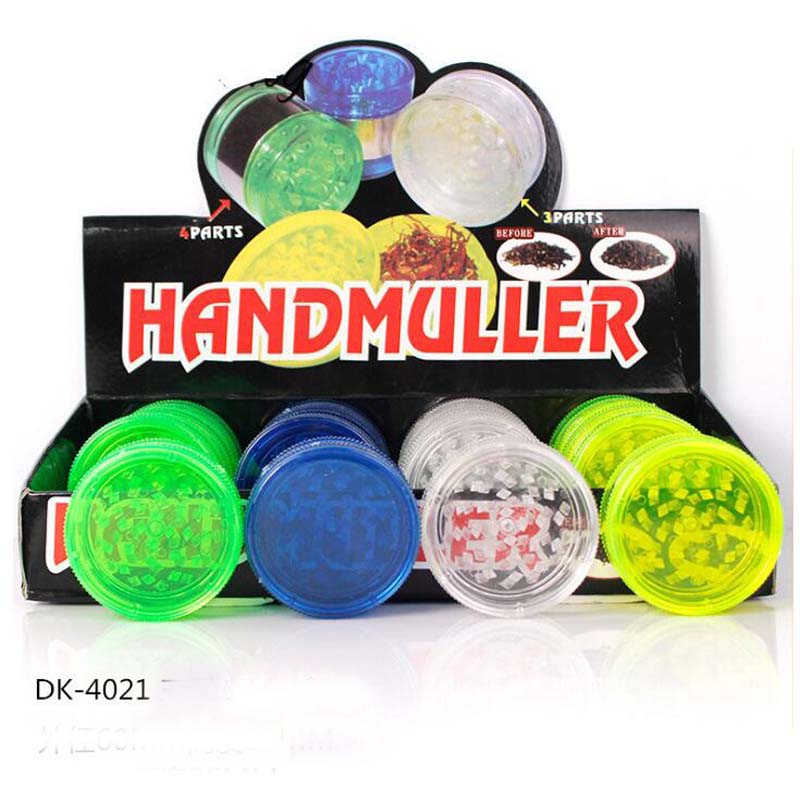 

48pcs Herb Grinder with 3 layer Layers 60mm Smoking Accessories Plastic Tobacco Grinders for Smoke Pipes Acrylic In Stock