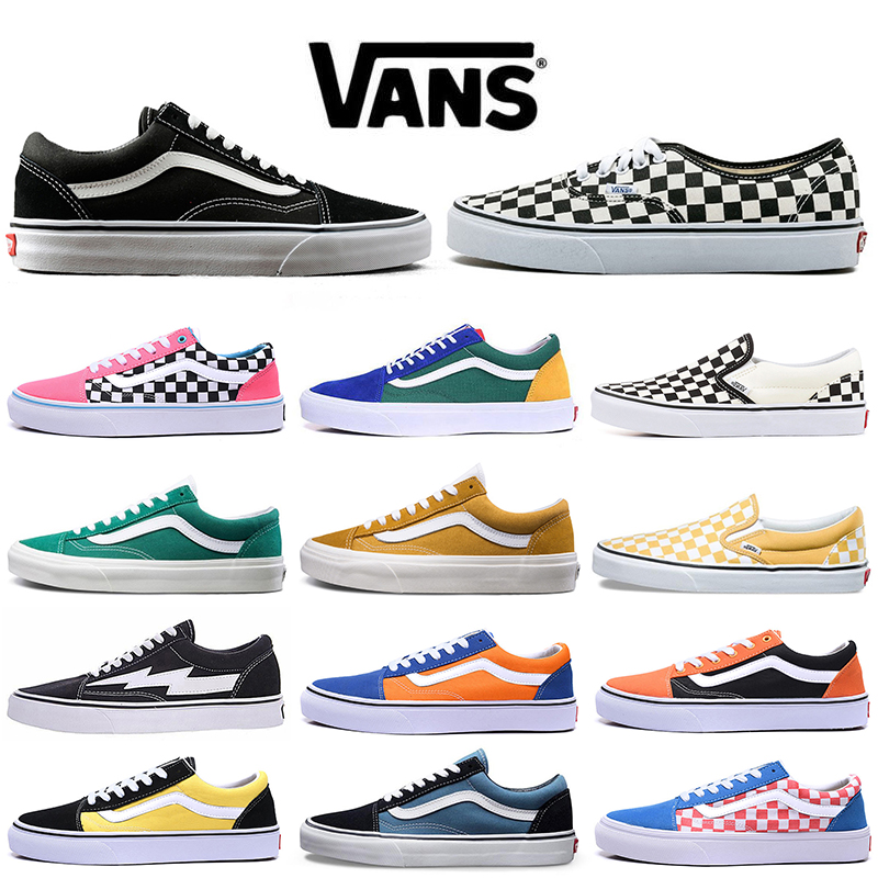 

Excellent VAN Canvas Shoes Old Skool Fear of God Sk8 Hi Running Shoe Triple White Black Checkerboard Red Slip on Skateboard Men Women Sports Sneakers