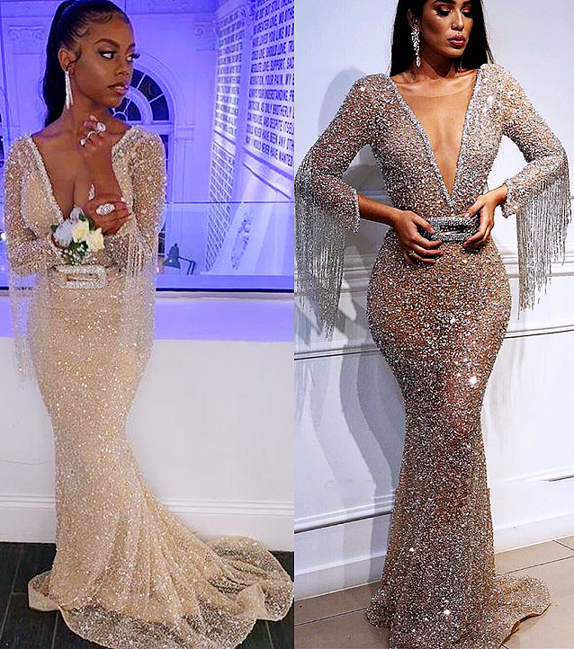 

2021 Plus Size Arabic Aso Ebi Luxurious Mermaid Sequined Prom Dresses Deep V-neck Crystals Sexy Evening Formal Party Second Reception Gowns Dress ZJ449, Hunter