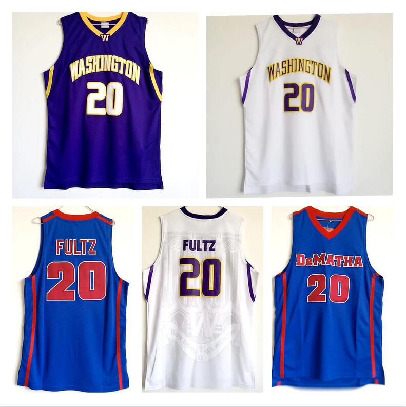 

Washington College Jersey Stitched Men' Purple Black White University Markelle Fultz High School Basketball Jersey