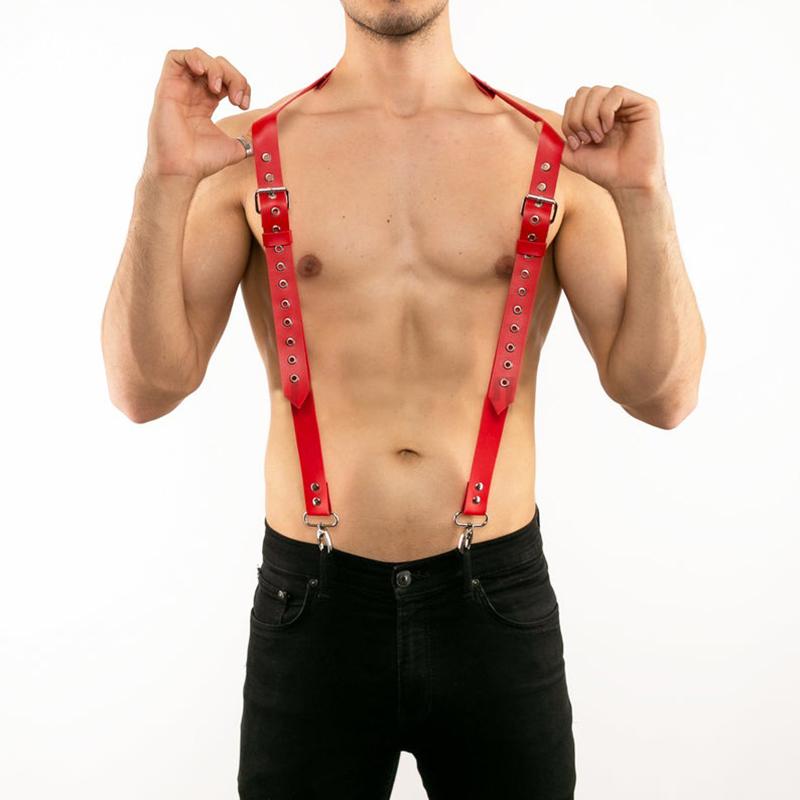 

Bras Sets Fetish Men Sex Lingerie Pu Leather Harness Belt BDSM Body Bondage Straps Sexual Gay Clothes Rave Club Accessories Chest, Style1
