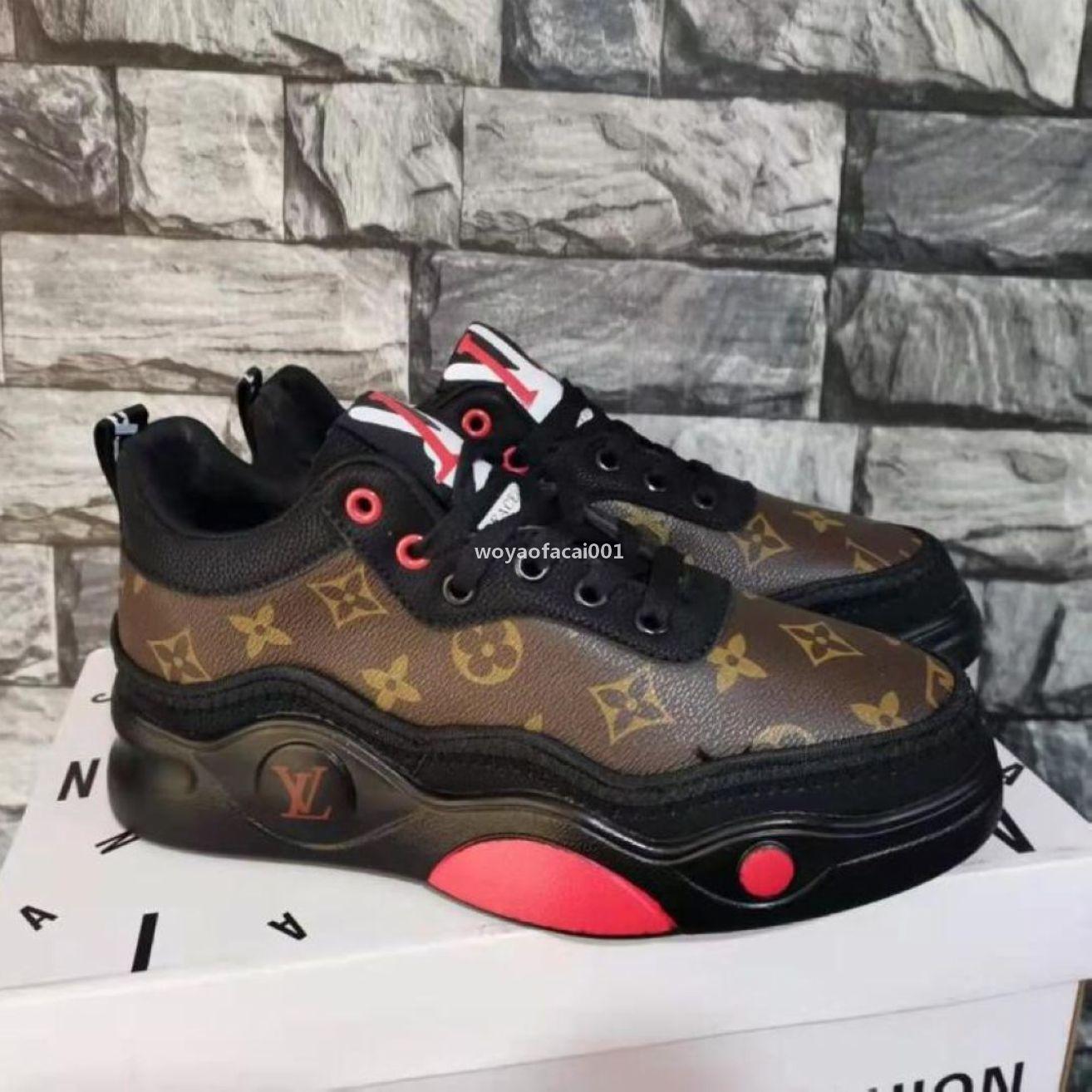 

01-M40 A LOUIS bag VITTON White Running L shoes Metallic Gold Silver Bullet Pink Mens trainer Women sports sneakers, Red;black