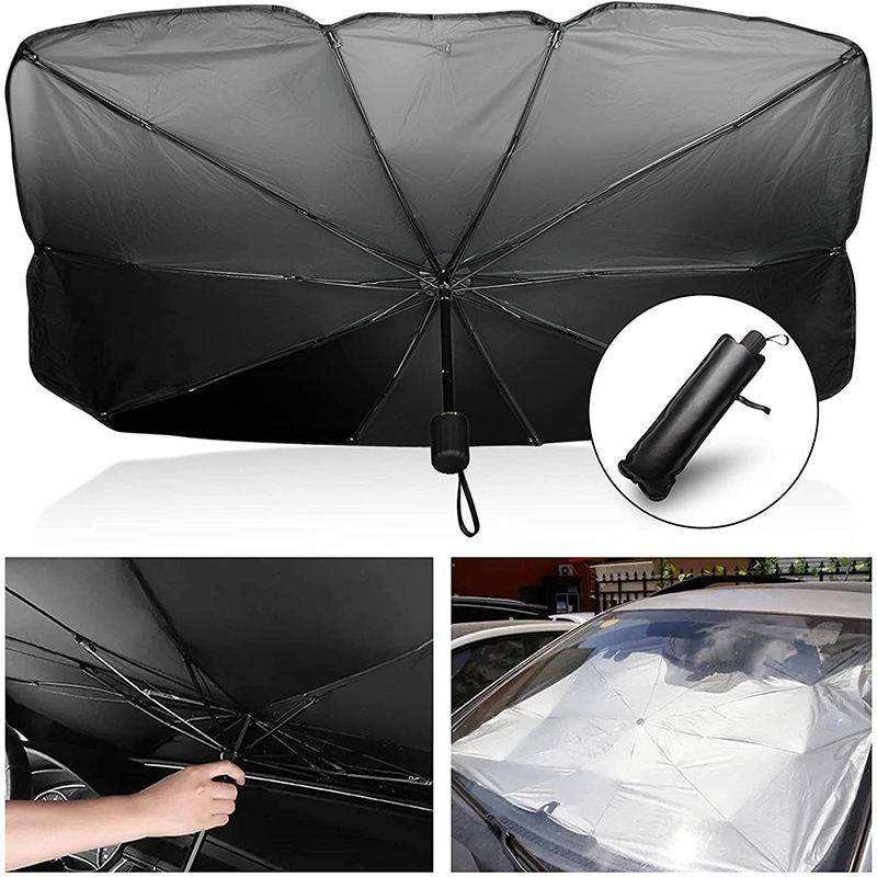 

Car Front Windshield Sunshade Umbrella Telescopic Sun Protection Heat Shield Universal Car Umbrella Anti-UV Shading