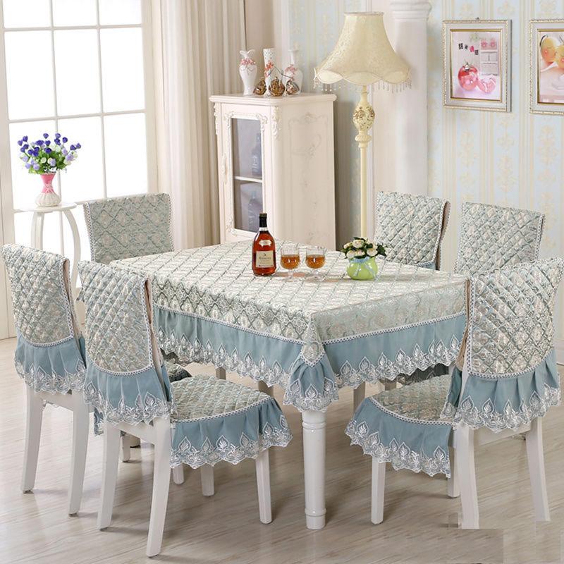 

Table Cloth Lace Jacquard Tablecloth Dustproof For Dining Chair Cushion Cover Flower Printing Home W, Yellow1pcs-150x200cm