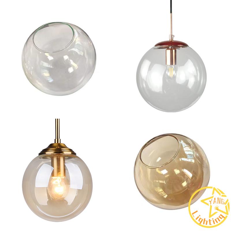 

Lamp Covers & Shades Glass Shade Accessory Replacement Globe Cover D15cm D13cm Lampshade For Magic Bean Chandelier Transparent Amber