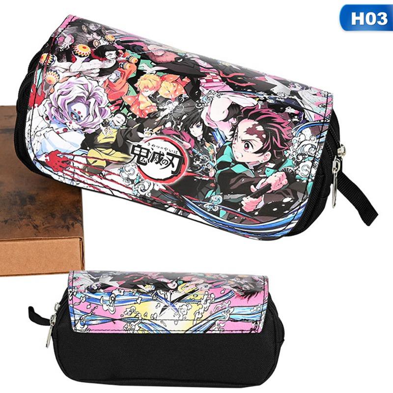 

Demon Slayer Pencil Bag Anime Case Large Capacity Student Stationery Pen Box Organzier School Supplies Cosmetic Bags