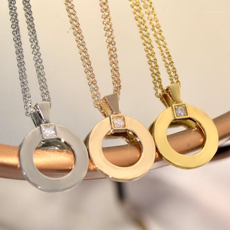 

Chains Original 1:1 Sterling Silver Necklace High Quality Fashion Round Zircon Ladies Christmas Party Luxury Jewelry Gift