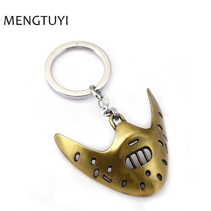 

Keychains J Store Movie The Silence Of Lambs Ogre Hannibal Mask Brown Metal Keychain Key Ring Porte Clef Chaveiro For Men JJ11523, Silver