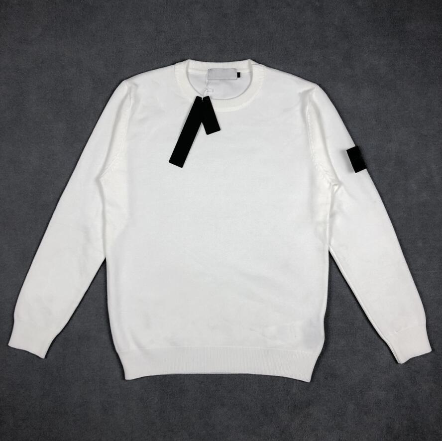 

High Quality Designer Men's Sweaters Fashion Long Sleeve Sweater Simple Solid O-neck Casual Knitted Pullovers Men Sportwear Jumpers, White;black