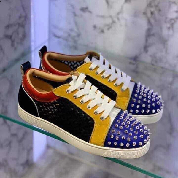 

G shoes Top Quality Red Bottoms Mens Womens Designer Sneakers Leather Low Top Casual Flat Man Luxury Ladies Outdoor Unisex Driving Shoes Size35-46 kjjj003