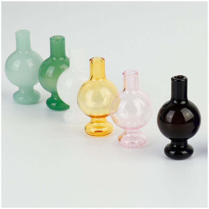

25mm Smoking Glass Ball Carb Cap Bubble with Thick Pyrex Colorful Glasses Tops Caps for Water somke Pipes 449 R2