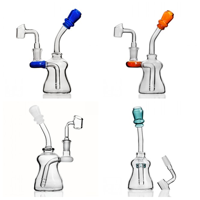 

7 4 tall mini rigs heady bubbler glass bongs oil rig mini beaker water pipe bongs glass water bongs 14mm joint banger or bowl