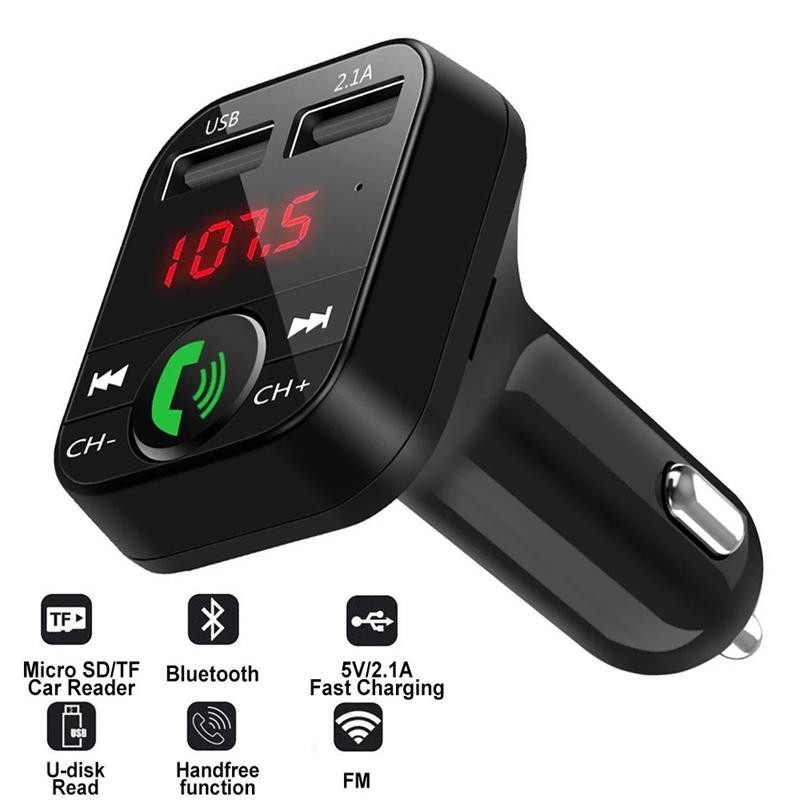 

Car FM Transmitter Modulator USB Fast Charger Bluetooth Wireless Adapter Mic Audio Receiver Hands Free MP3 Player