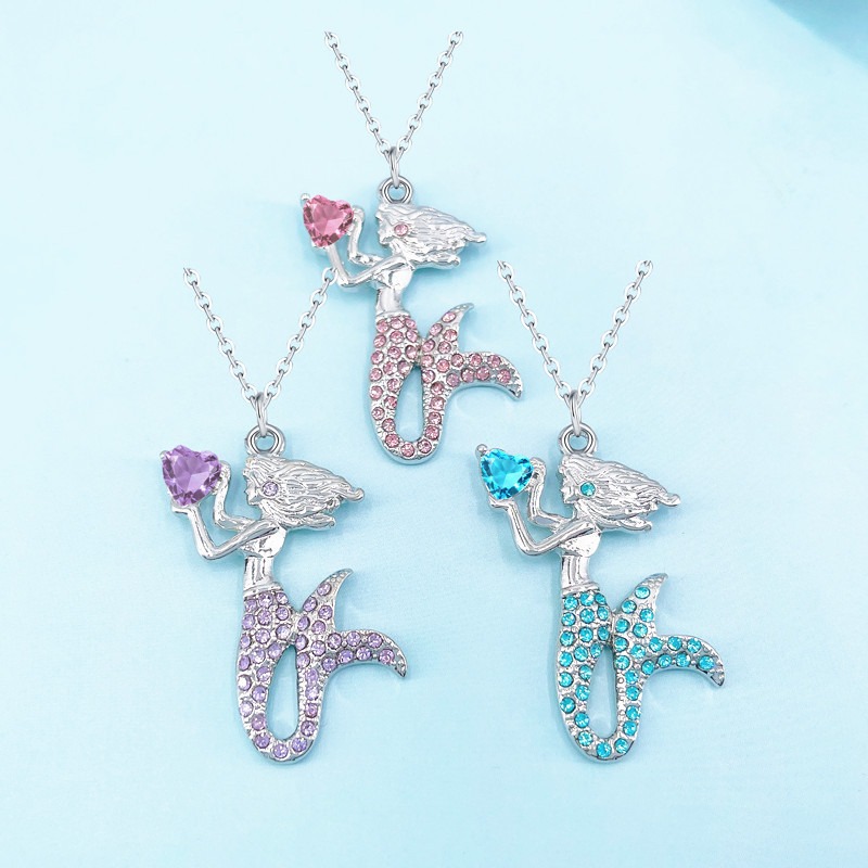 

Fashion Unicorn Kitty Mermaid Necklace Bracelet Long Necklace Charming Pendants Necklace For Kids Girls Cut Jewelry