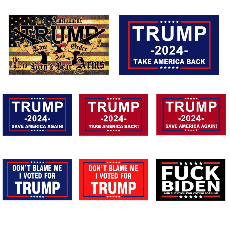 

8 styles trump flags make america great again banners 2024 presidential election supporters flag banner