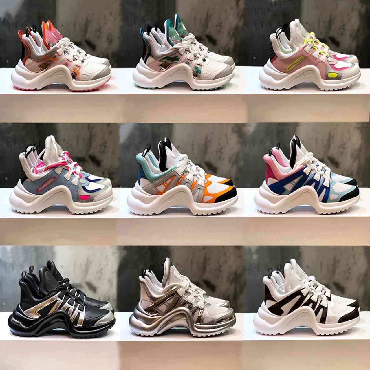 

202 spring and summer new thick soled dad shoes color matching versatile lace up women's sports students breathable running