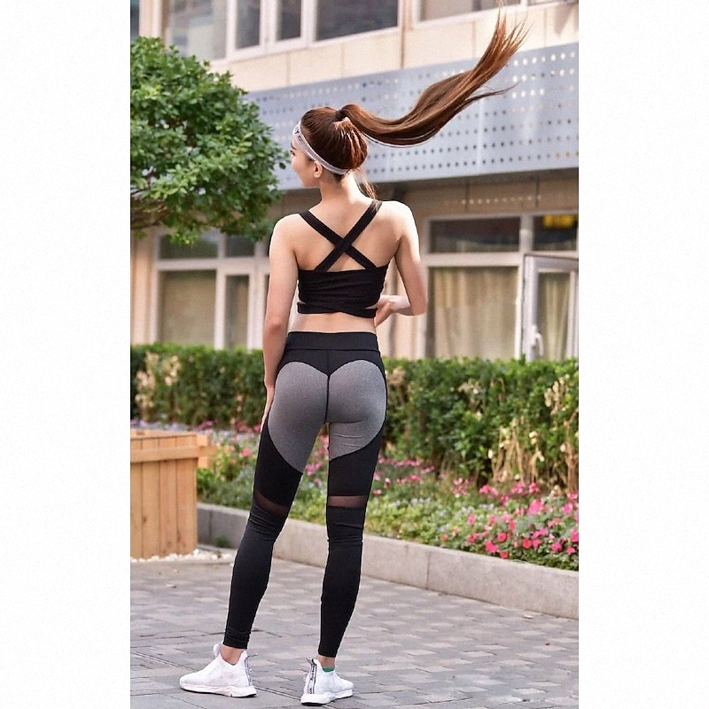 Women's Sporty Yoga Sweatpants Mesh Ankle-Length Pants Daily Micro-elastic Multi Color Breathable Sports High Waist Slim Black S M L XL 36vl#