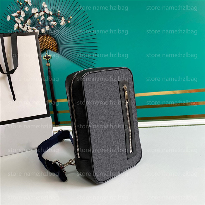 

Black belt bag Black/grey soft Luxurys designers Bags vertical pouch crossbody Blue and red Web strap mens bag, Color 02