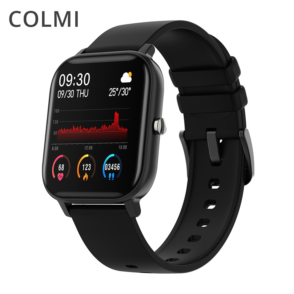 

COLMI P8 Smart Watch Men BluetoothMen Blood Pressure Round Smartwatch Women Watch Waterproof Sport Tracker WhatsAppg, Smart watch black