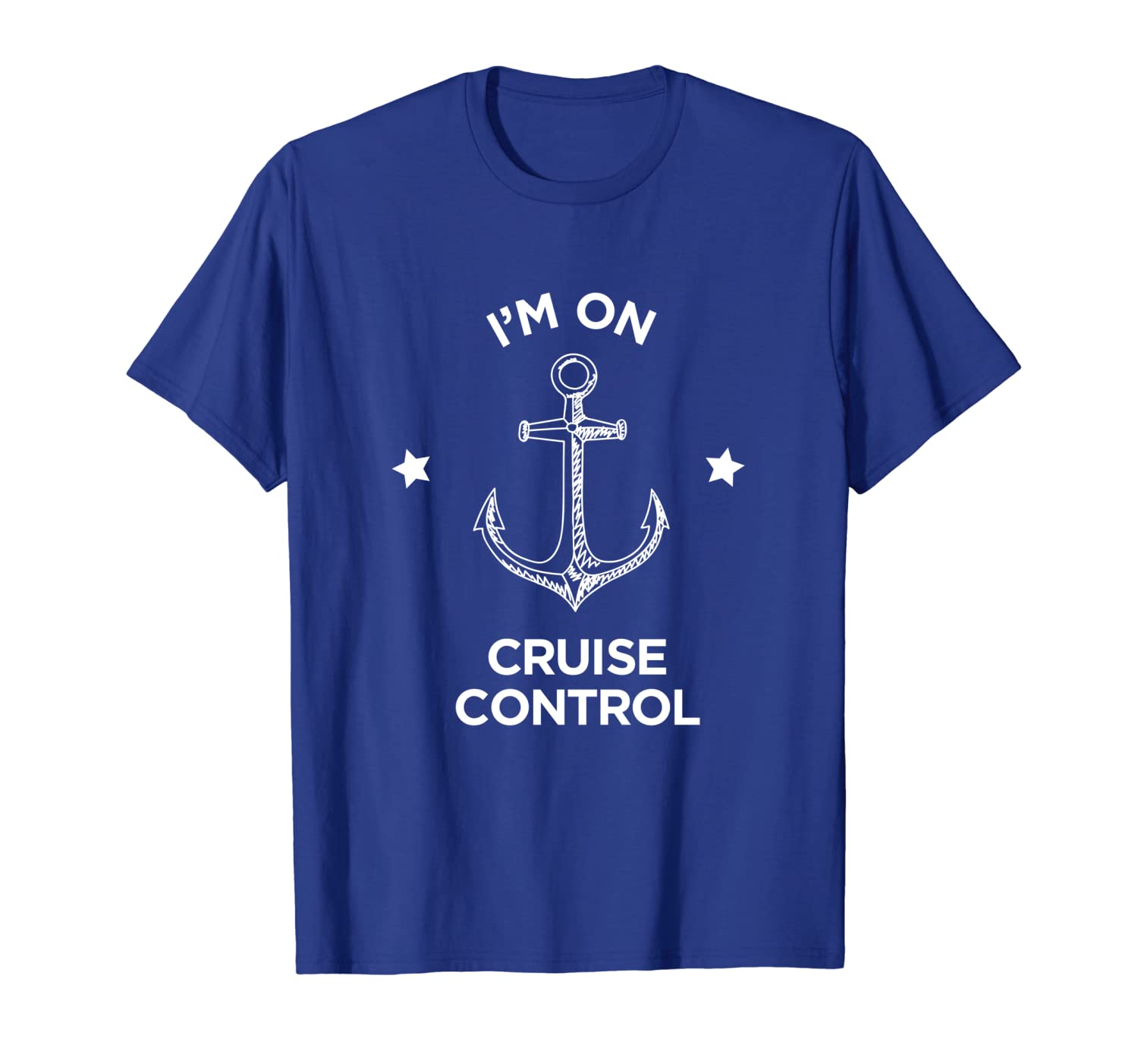 

I'm on Cruise Control Boating Vacation T-Shirt, White;black