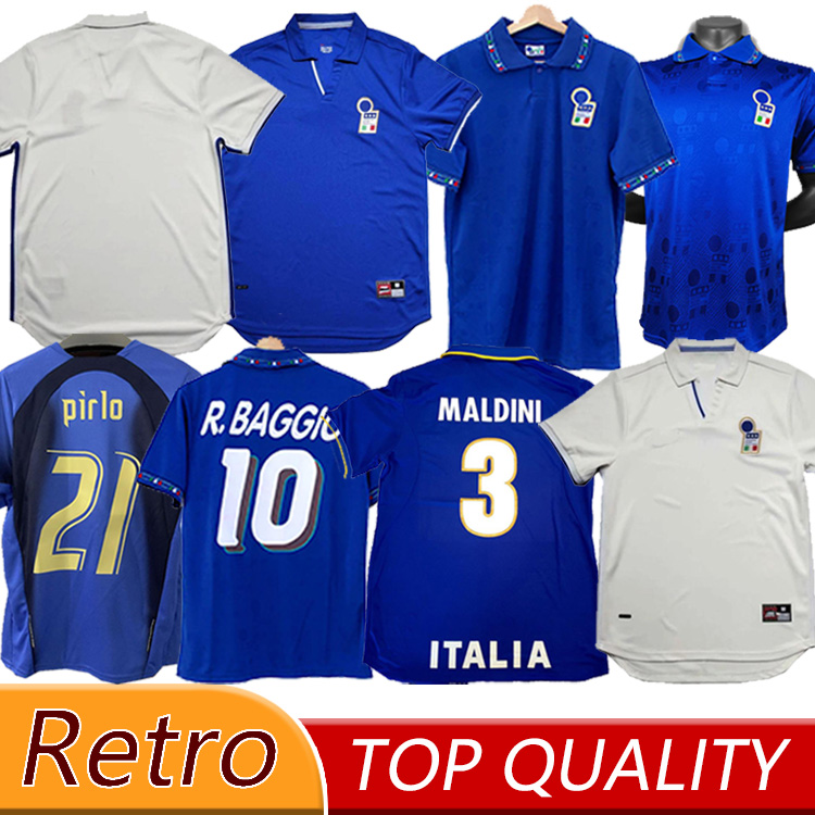 

1994 1996 1982 Italy Retro soccer jerseys Cabrini Conte Rossi Tardelli Gentile TOTTI R.BAGGIO PIRLO MALDINI 1998 2000 2006 Italia Jersey, Black;yellow
