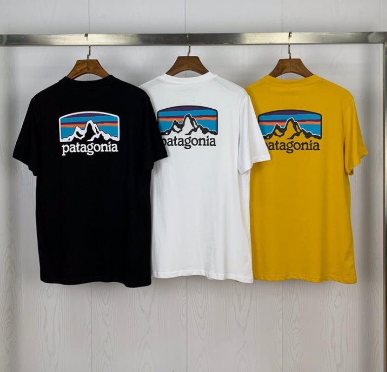 

Fashion menT shirt men and women high quality cotton Casual tees patagonia, White;black
