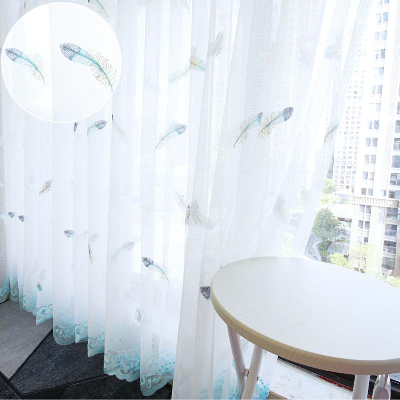 

Curtain & Drapes Curtains Elegant Feature Embroidered Tulle Pastoral Voile Sheer For Bedroom Living Room Windows, 1pc curtain