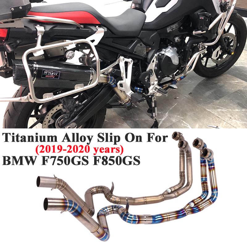 

Motorcycle Exhaust System Full Escape For F750GS F850GS Modified Slip On Titanium Alloy Front Mid Link Pipe Without Muffler