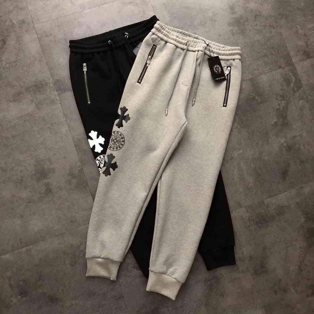 

heartschrom chrom hearts version Chome heart Correct ch crosin 2021 Black Grey New Print Leggings casual pants men's and women's fashion