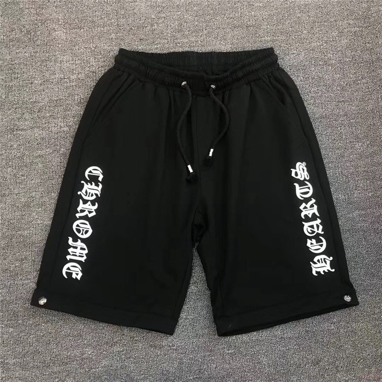 

hearts Trendy chrome cross Sanskrit letter print casual men's and women's sports shorts, White;black